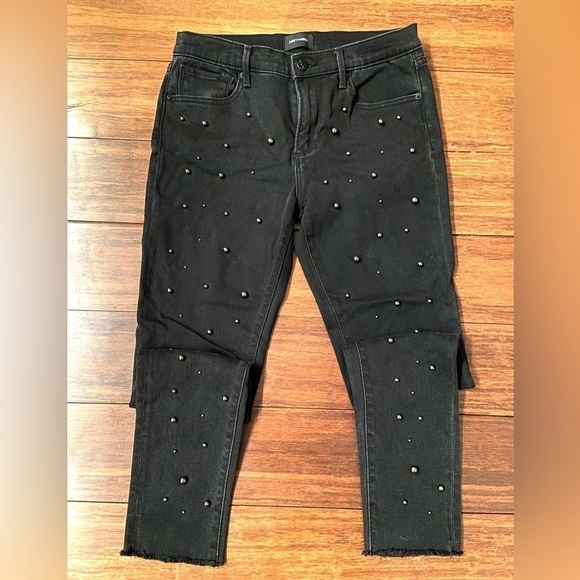 Driftwood Jackie Black Skinny Jeans – Pearl Embellished Size 28 - Picture 1 of 6